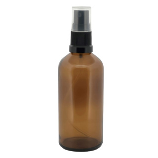 Glazen fles bruin 100ml met verstuiver