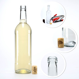 Glazen wijnfles 750ml 31cm wit