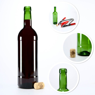 Glazen wijnfles 750ml 29cm groen