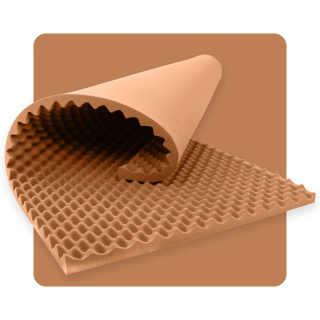 Akoestisch paneelschuim GOLVEN 200×100 cm 4 cm bruin
