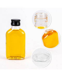 Glazen fles 10 stuks 100ml 12cm plat