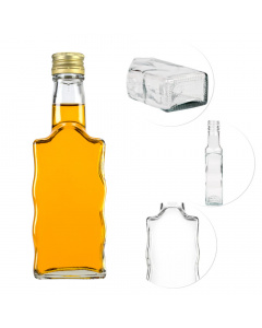 Glazen fles 200ml 18cm WAVE