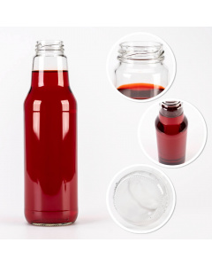 Glazen fles 750ml 25cm SOK met sluiting