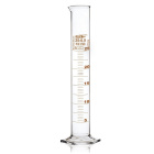 Maatcilinder glas, 500 ml, klasse A, bruine schaalverdeling, glazen basis, met certificaat