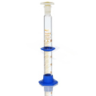 Maatcilinder van glas met kurk PP en basis PP, 25 ml, klasse A, bruine schaalverdeling, geslepen verbinding 14/23, met certificaat – GLASSCO