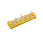 Statief voor reageerbuizen van PC, 48 plaatsen (12×4), 1,5/2,0 ml, geel – laboratorium