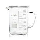 Lage maatbeker met handvat en schenktuit, 100 ml, borosilicaatglas (BORO 3.3), ISO 3819, DIN 12331