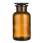 Sklenená fľaška s korkovou zátkou 100 ml, široké hrdlo, oranžové sklo