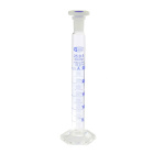 Glazen maatcilinder met kurk PP, 25 ml, klasse A, geslepen verbinding 14/23, met certificaat – GLASSCO