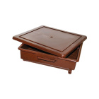 Laboratoriumtray van PP oranje – 225 × 225 × 50 mm