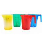 Set van PP-slangen met oor, 1000 ml, 4 stuks (blauw, geel, rood, groen) – tweezijdige schaalverdeling