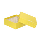 Kartónový box na skúmavky 81 miest, v. 52 mm, žltý - CryoKING