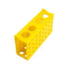 Multistandaard voor reageerbuizen 4-in-1, klein, geel – PP, 170 × 90 × 50 mm, laboratorium