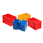 Modulaire meerpootrek voor reageerbuizen, klein, blauw – PP, autoclaafbaar, laboratorium