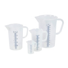 Laboratórna kadička PP 1000 ml s uškom, modrá stupnica