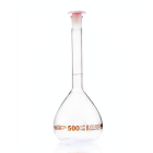 Glazen maatbeker, 100 ml, klasse B, bruine schaalverdeling, geslepen verbinding 14/23