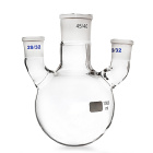 Driehoekige fles met ronde bodem, rechte hals, 1000 ml, slijpingen 45/29/29, borosilicaatglas (BORO 3.3)