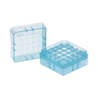 Kryobox PP na skúmavky 25 miest, výška 52 mm, modrý - CryoKING