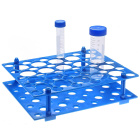 Opvouwbare Falcon buizenhouder, 20 plaatsen voor 50 ml en 30 plaatsen voor 15 ml, blauw – PP