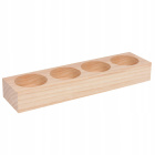 Houten theelichthouder met 4 gaten 19,5x5x2,5cm