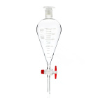 Kegelkolfiltertrichter Squibb met schaalverdeling, 50 ml, slijpstuk 19/26, PTFE kraan, borosilicaatglas (BORO 3.3)