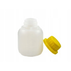 Fles 100ml HDPE en gele dop met sluiting