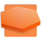 Akoestisch paneel zeshoek oranje 50x50 cm dikte 5 cm hexagon