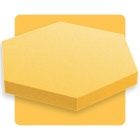 Akoestisch paneel zeshoek bananengeel 50x50 cm dikte 5 cm hexagon