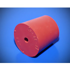 Rubberen stop fi 32/26 mm, hoogte 30 mm, met gat 6 mm, rood