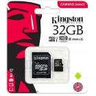 KINGSTON MicroSD-kaart 32GB micro CLASS 10 + SD-adapter