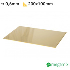 Messing plaat 200x100x0,6mm