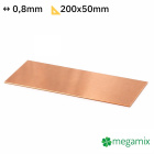 Koperen plaat 200x50x0,8 mm