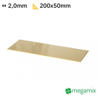 Messing plaat 200x50x2,0mm