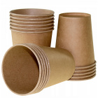 Eco papieren bekers 250ml bruin 100 stuks 9cm