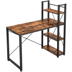 Bureautafel 120x60x120cm met planken bruin hout metaal