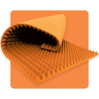 Akoestisch paneel schuim Pyramide 200×100 cm 6 cm oranje