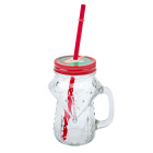 Set bekers met rietje en deksel Fox 450 ml 6 stuks