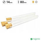 Glazen reageerbuisjes 80 mm diameter 14 mm 10 st