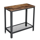 Tafel 60x30x60cm met plank bruin hout metaal