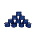 Aluminium schroefdeksel 28/18 mm 50 stuks blauw