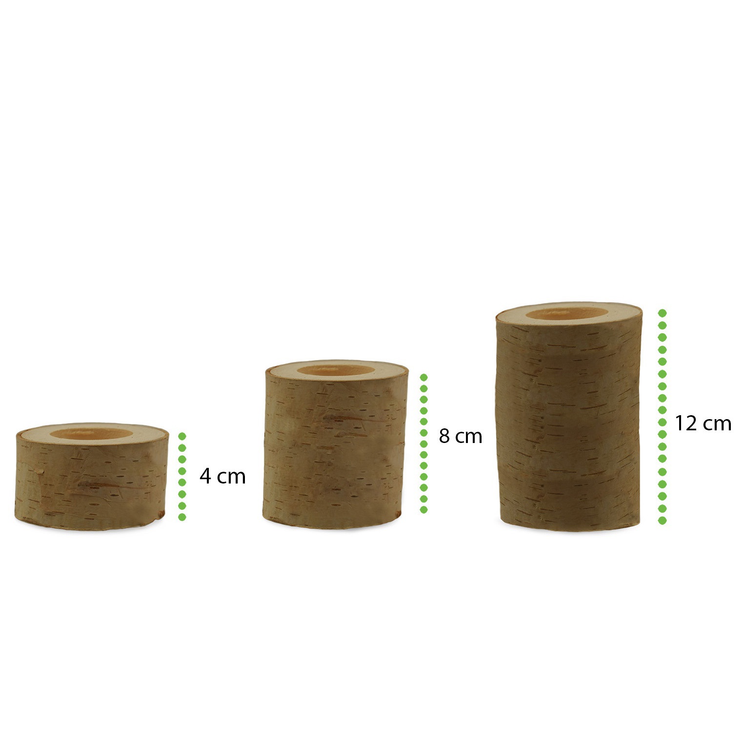 Houten berken kandelaren voor op tafel 3 stuks en plank megamix.sk
