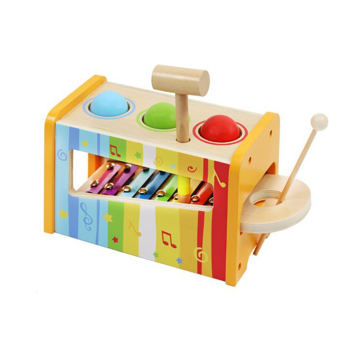 Houten bekkens met hamer voor kinderen megamix.sk