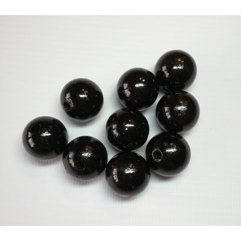 Houten kralen 10 stuks 20mm zwart gelakt megamix.sk