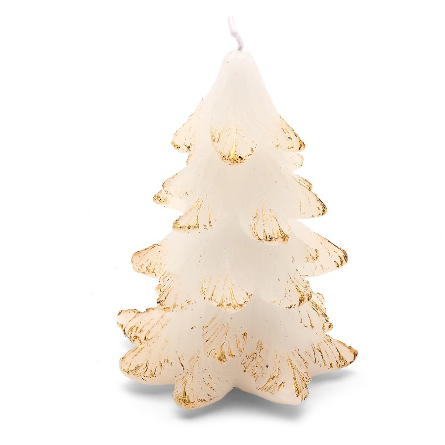 Decoratieve kaars kerstboom 12 x 9 cm klein