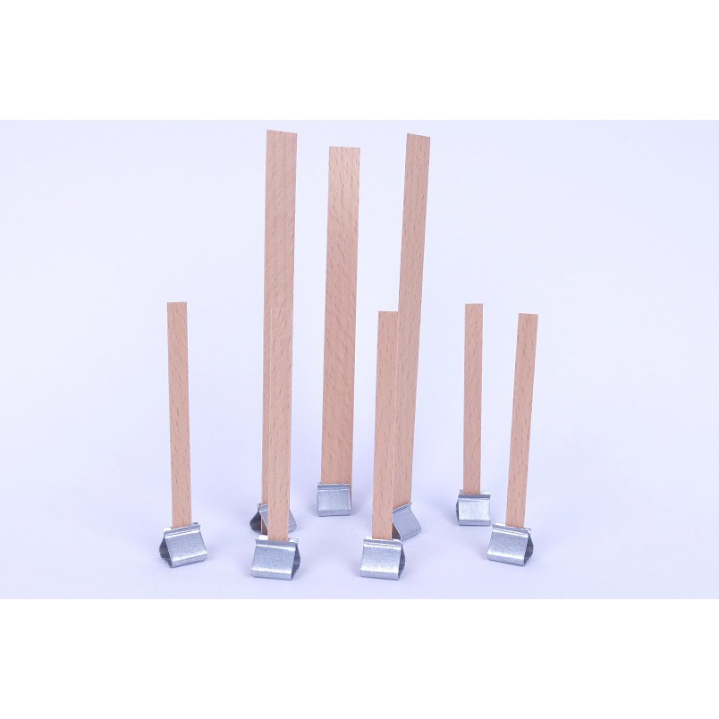 Metalen voetjes voor houten lonten 10 stuks