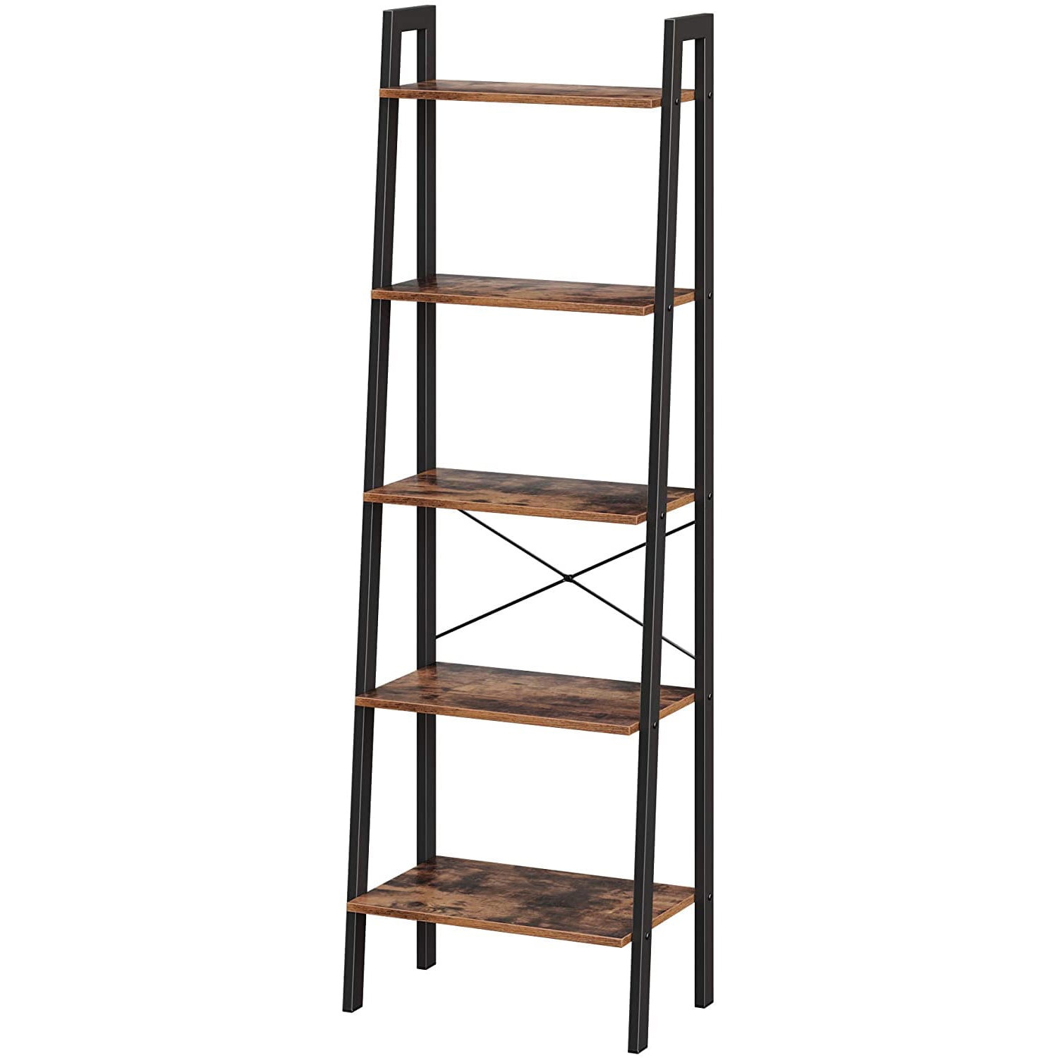 boekenplank 56x34x172cm rustiek bruin hout metaal megamix.sk