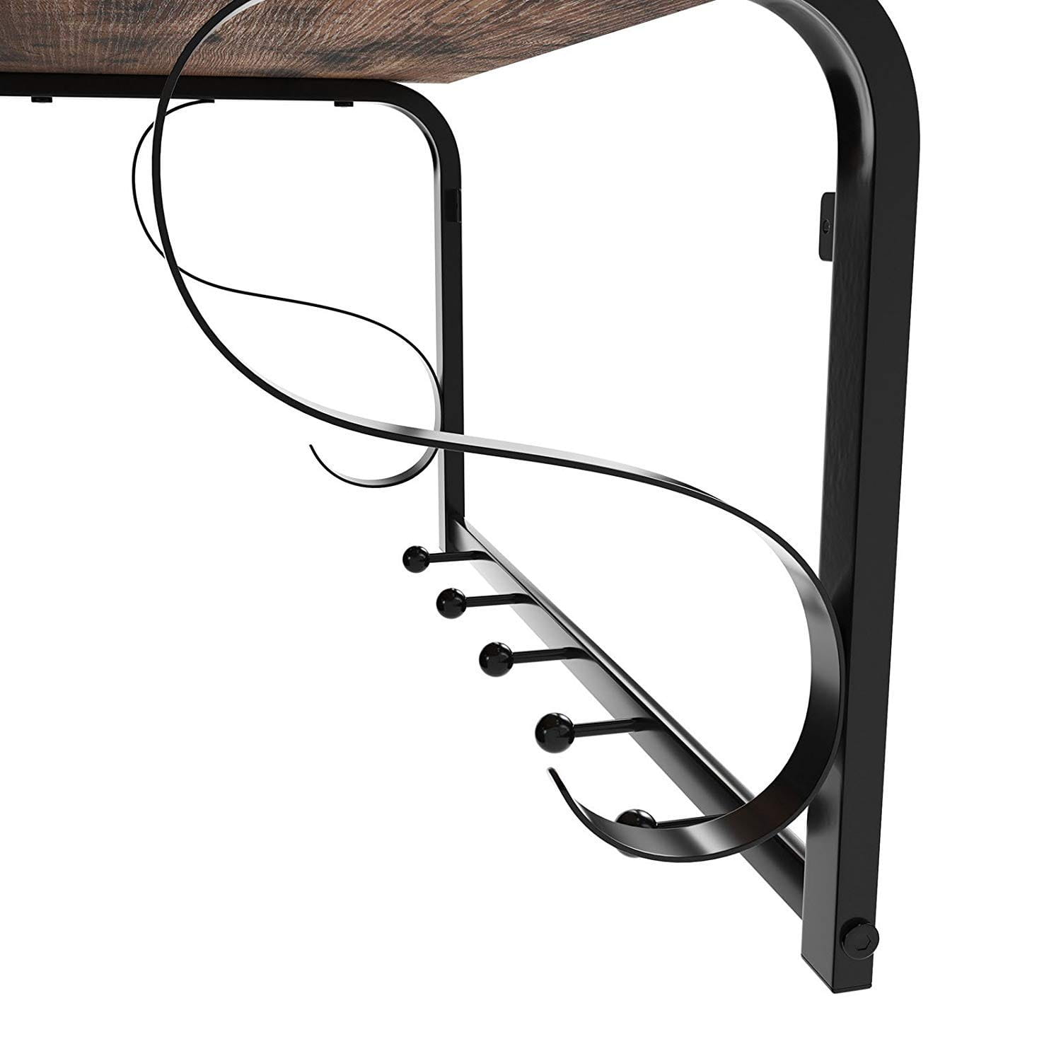 rek met haken 60x30x31,7cm rustiek bruin zwart metaal megamix.sk