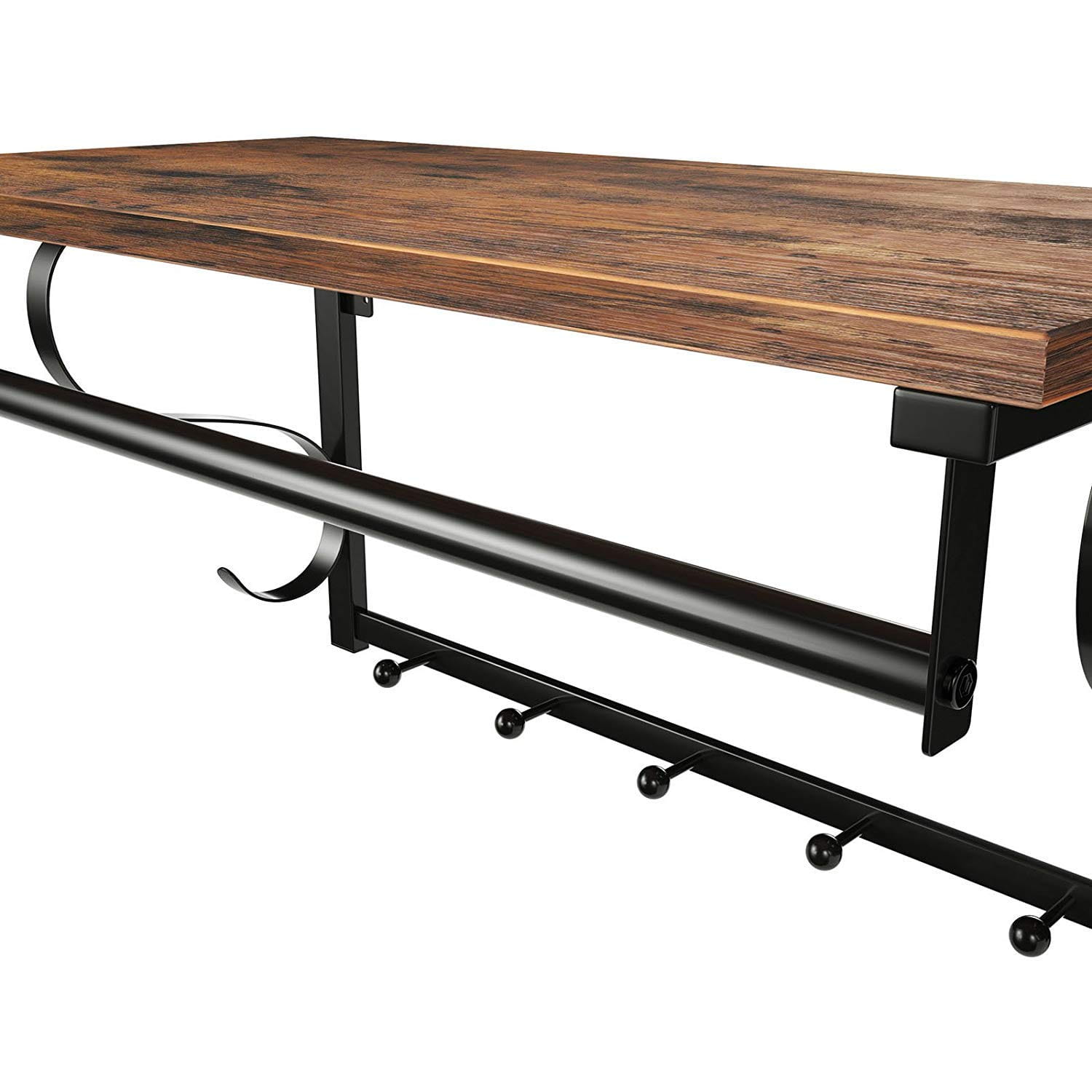 rek met haken 60x30x31,7cm rustiek bruin zwart metaal megamix.sk