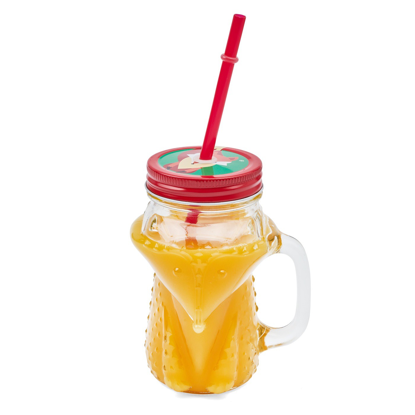 Set glazen met rietje en deksel Fox 450 ml 6 stuks megamix.sk