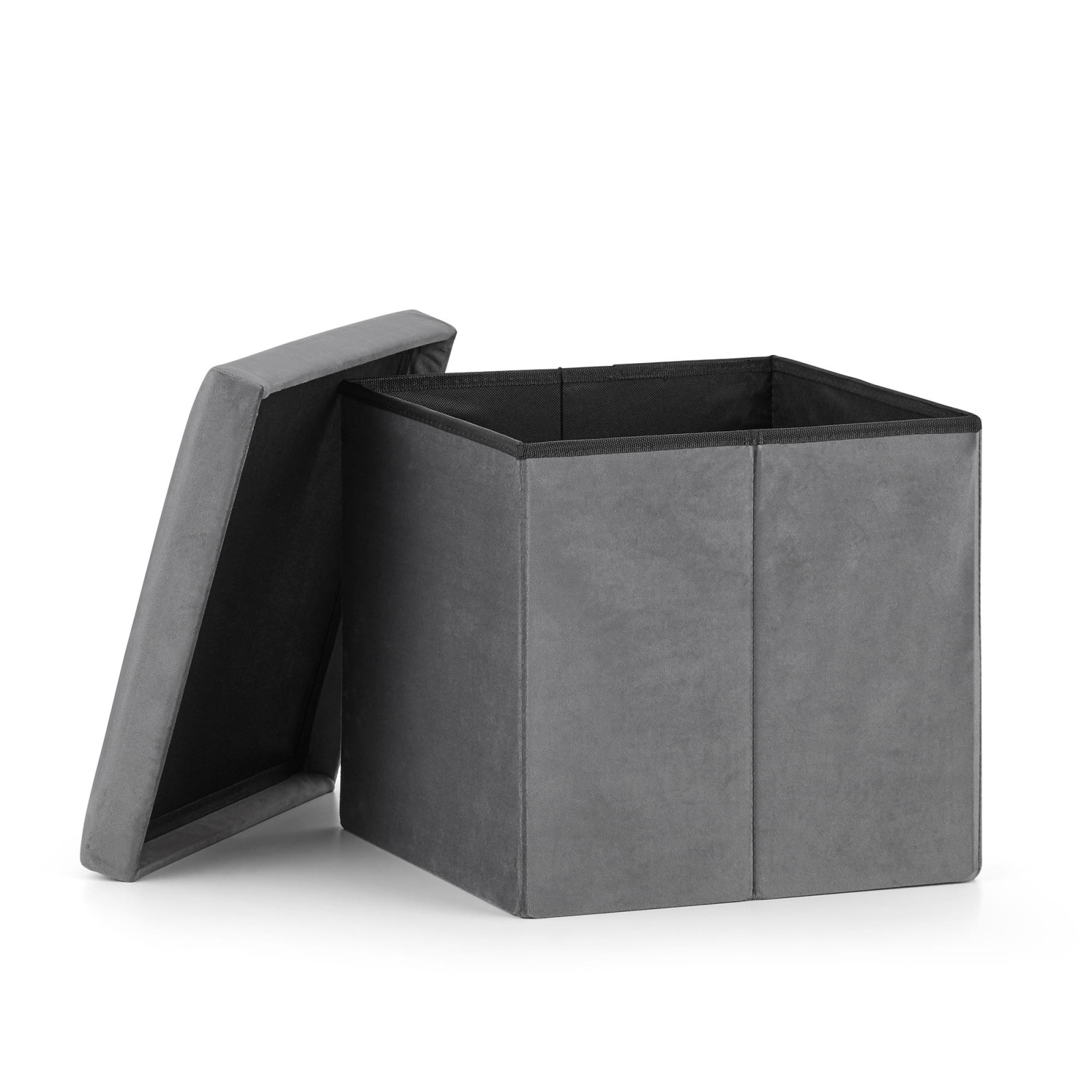 opvouwbare stoel met opbergruimte L 36x38x38cm grijze fluweel megamix.sk